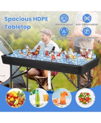 4 Feet Plastic Party Ice Folding Table with Matching Skirt