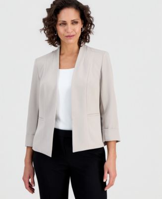 Kasper 3/4-Sleeve Kiss-Front Blazer, Regular & Petite - Macy's