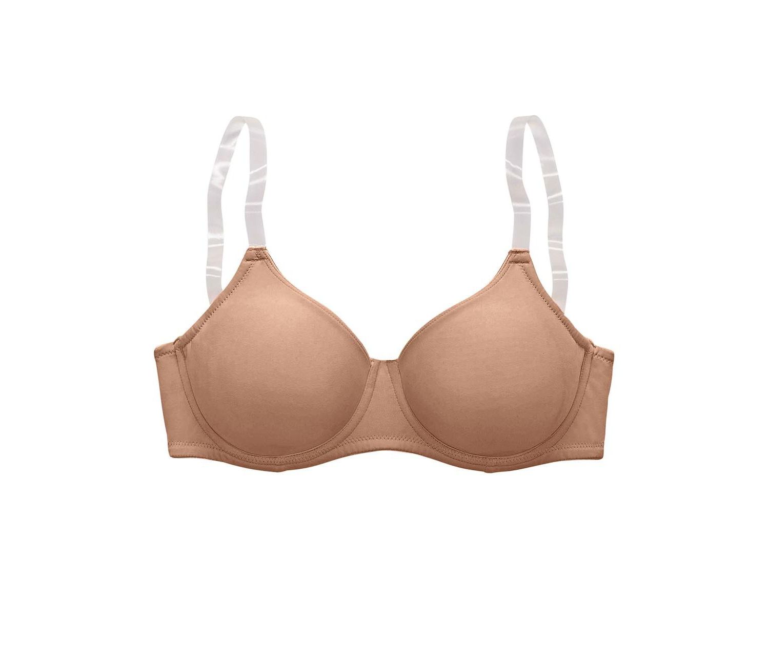 Women's Clear Strap Underwire Non-Padded T-Shirt Bra
