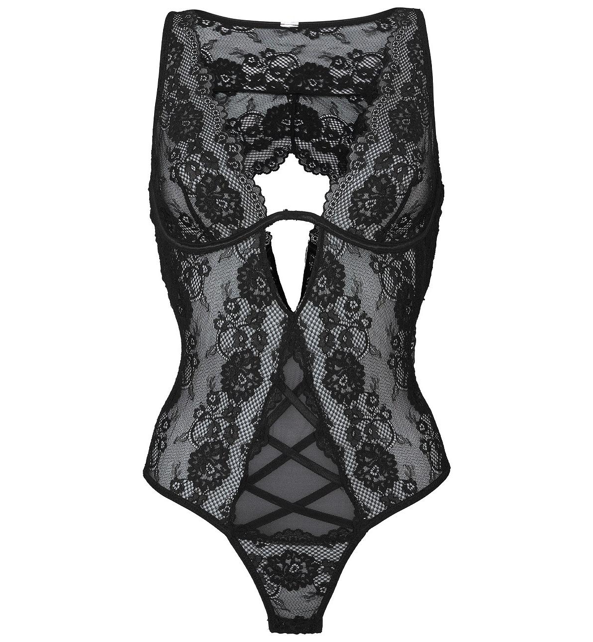 Lascana Women's Plunge Lace Underwire Teddy