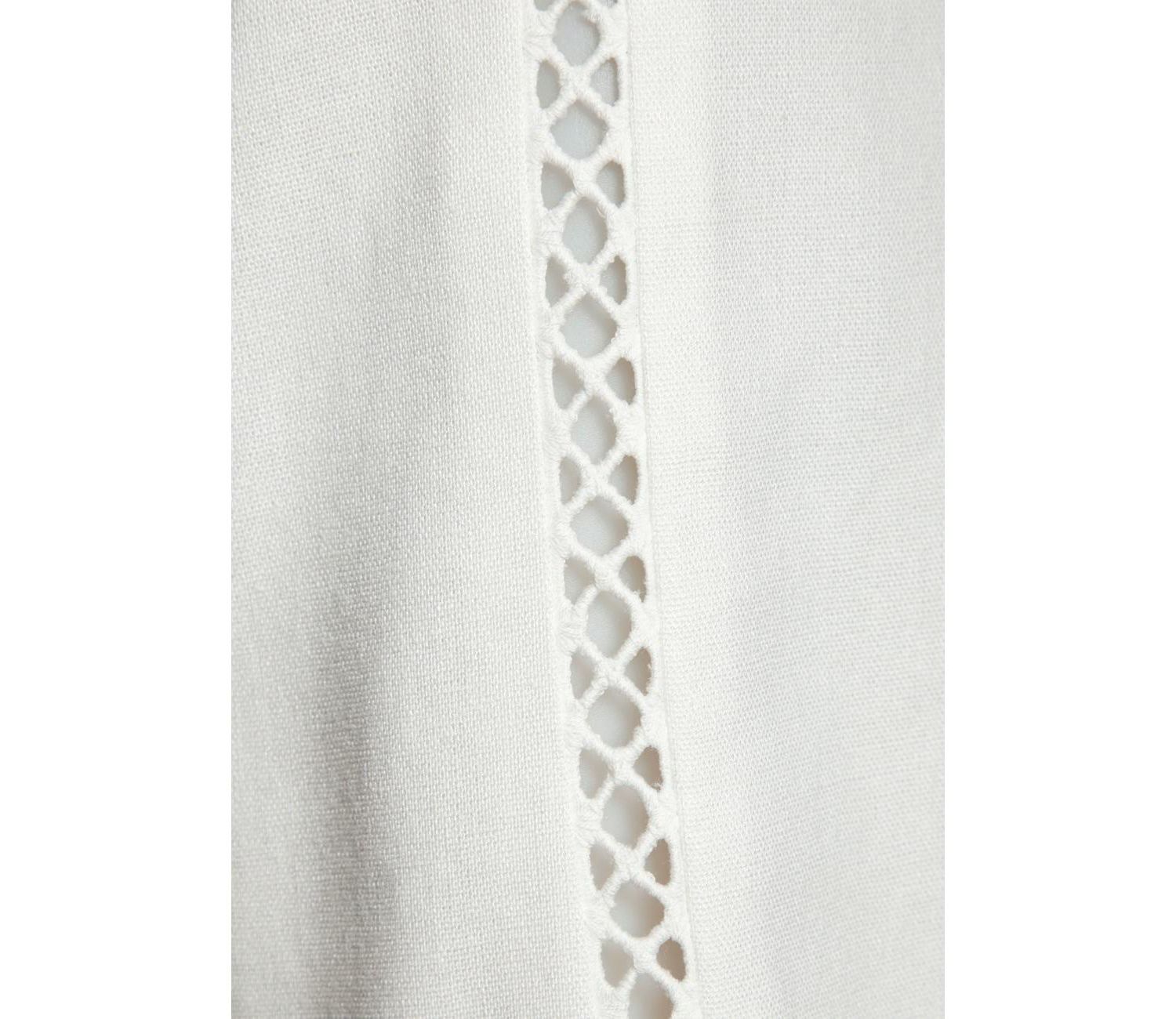 Women's Crochet Detail Linen with Pockets Blazer