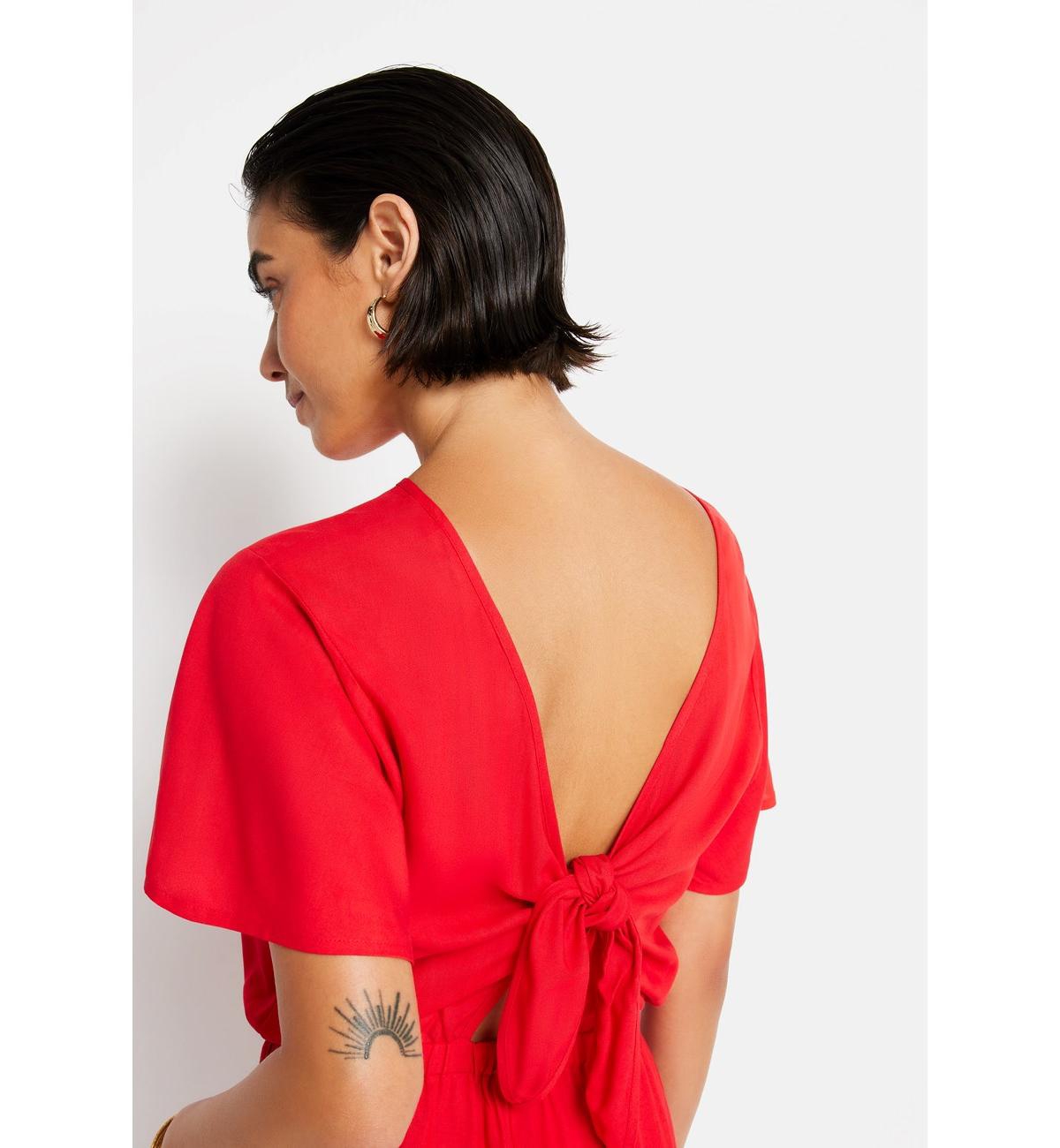 Lscn by Lascana Women's Tie Back Romper cup sizing