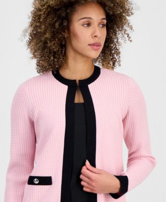 Women's Waffle-Knit Kissing-Front Jacket, Regular & Petite