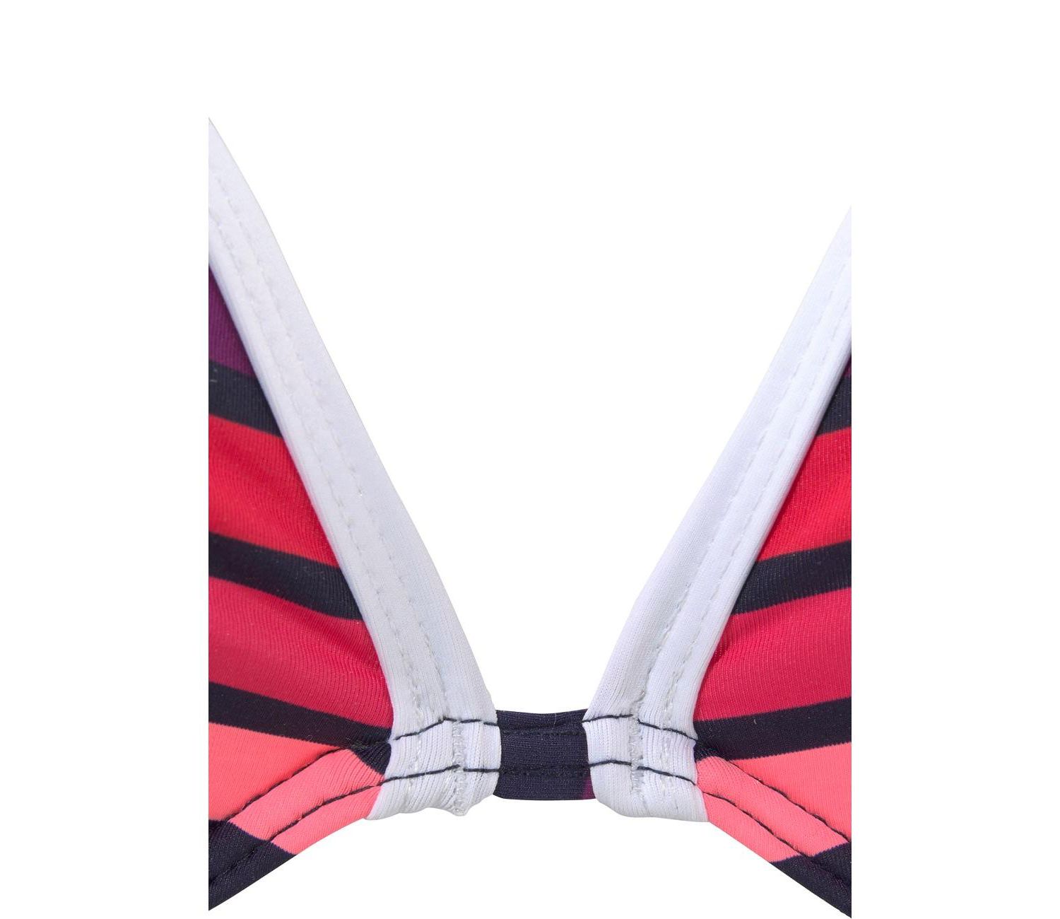 Women's Striped Removable Pads Halter-Neck Underwire Bikini Top