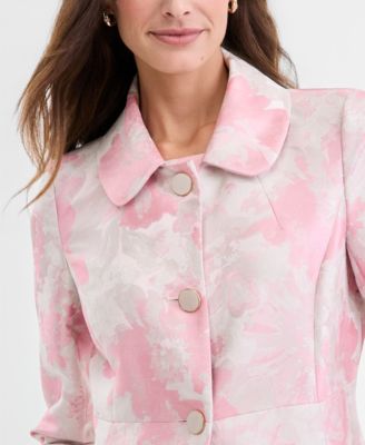 Women's Floral Jacquard Three-Button Topper