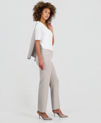 Petite Julia Stretch Crepe Straight-Leg Pants