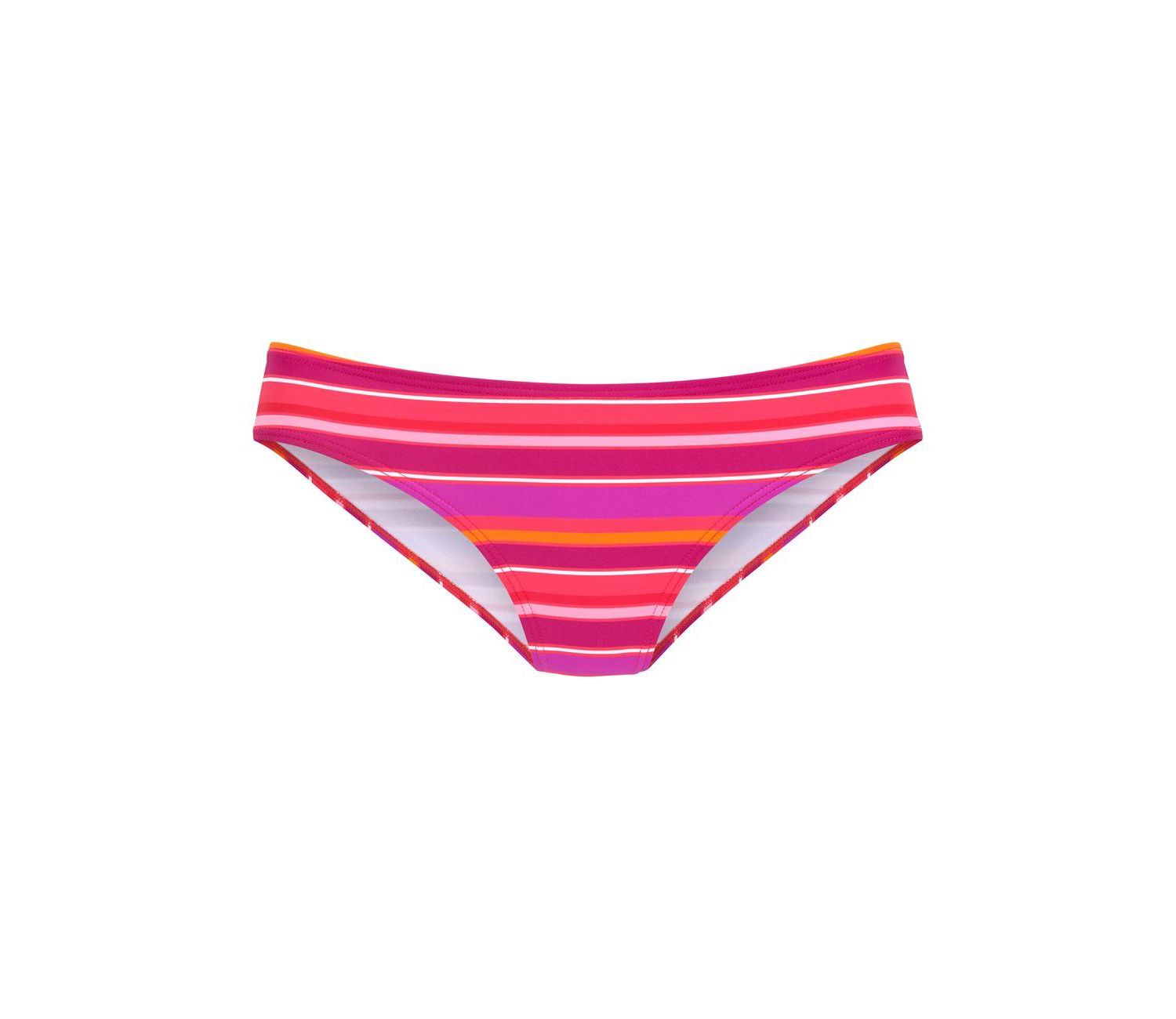 Women's Striped Classic Bikini Mid-Rise Moderate-Coverage Swim Bottom