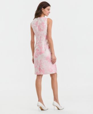 Women's Floral Jacquard Empire-Seam Dress