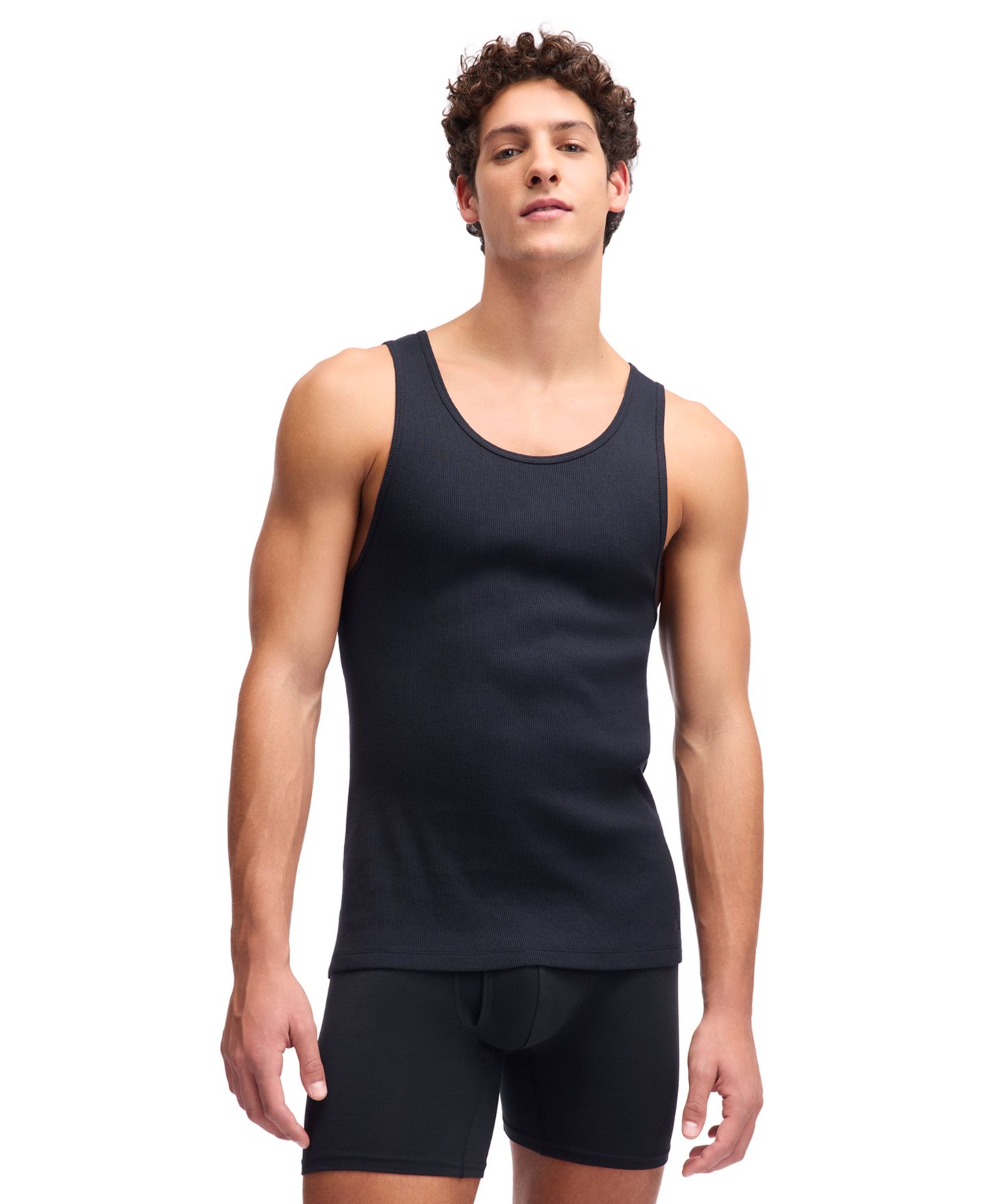 Мужские топы Under Armour 2pk. Ribbed Performance Tank Tops, цвет: Чёрный — фото 3