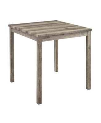 5-Piece Counter Height Dining Table Set with Upholstered Stools, Wood Grain MDF Top and Solid Wood Legs, Space-Saving Table Set