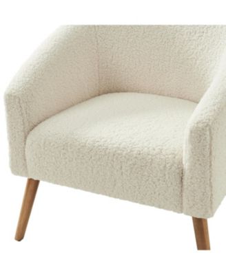 Modern Sebastian 30"W Boucle Armchair Solid Wood Leg