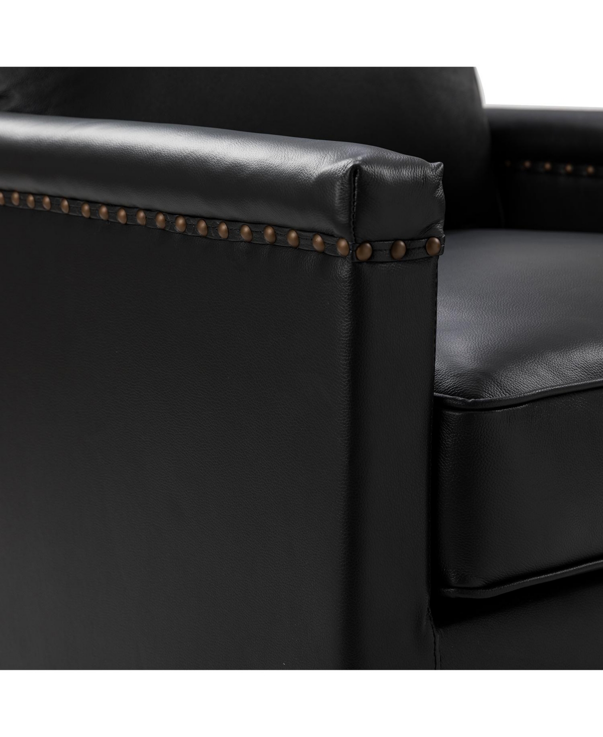 Hulala Home Rita 29" Wide Genuine Leather Swivel Chair