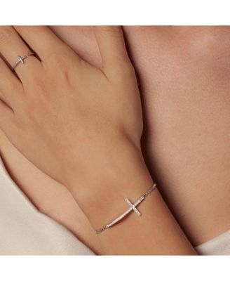 14k Gold Plated Cross Bracelet Faith Jewelry Dainty Holiday Gift Idea
