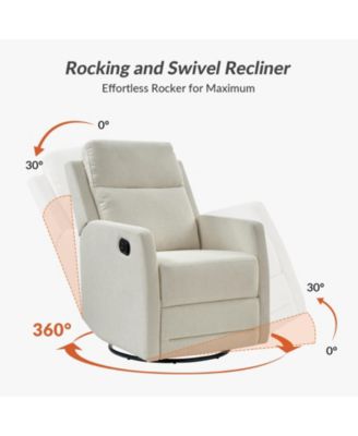 Coral Modern Ergonomic Swivel Rocker Manual Recliner