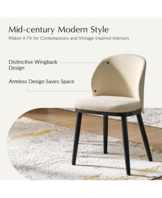 Set of 2 Fabric Alrun Dining Chair