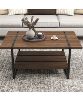 41-Inch 1-Pc Wood and Metal Coffee Table with Storage & Lift Top Feature