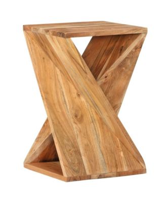 Side Table Brown Solid Acacia wood Compact Durable Side Table