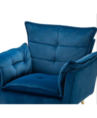 Velvet Accent Chair with Gold Legs