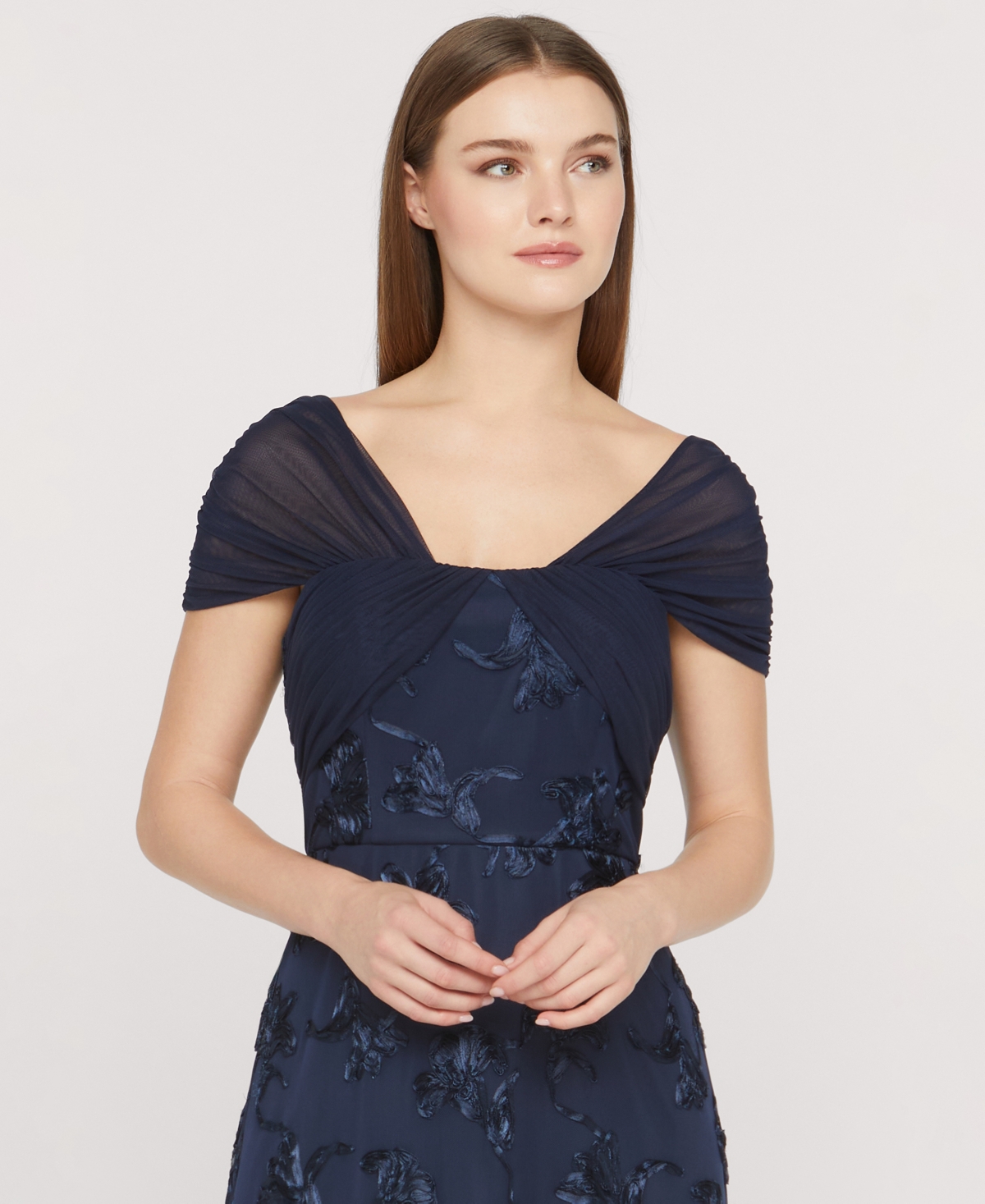 Js Collections Women's Carolina Ankle V-neck Gown In Blue