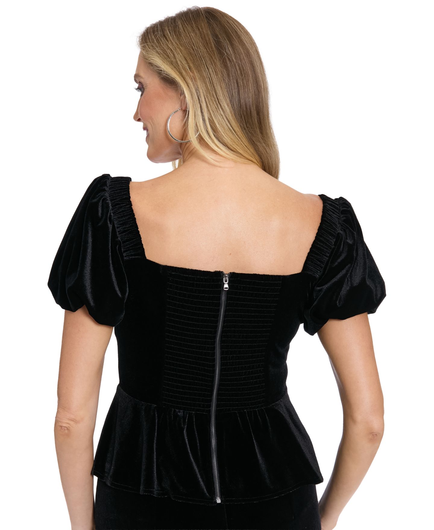 Женский топ Muse Short-Sleeve Bubble, цвет: Чёрный — фото 4