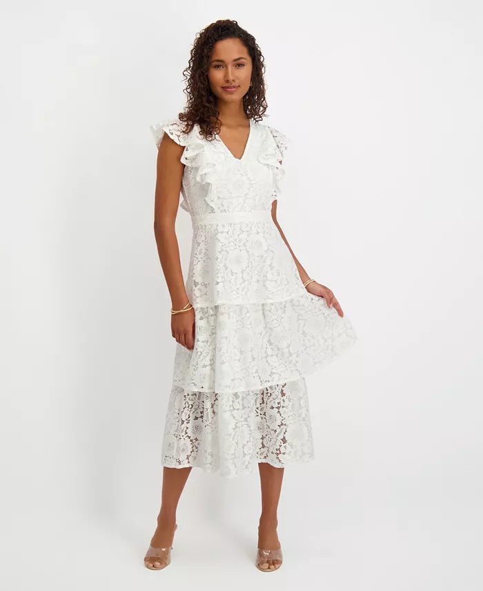 Women's Tiered Lace Midi Dress - thumbnail 2