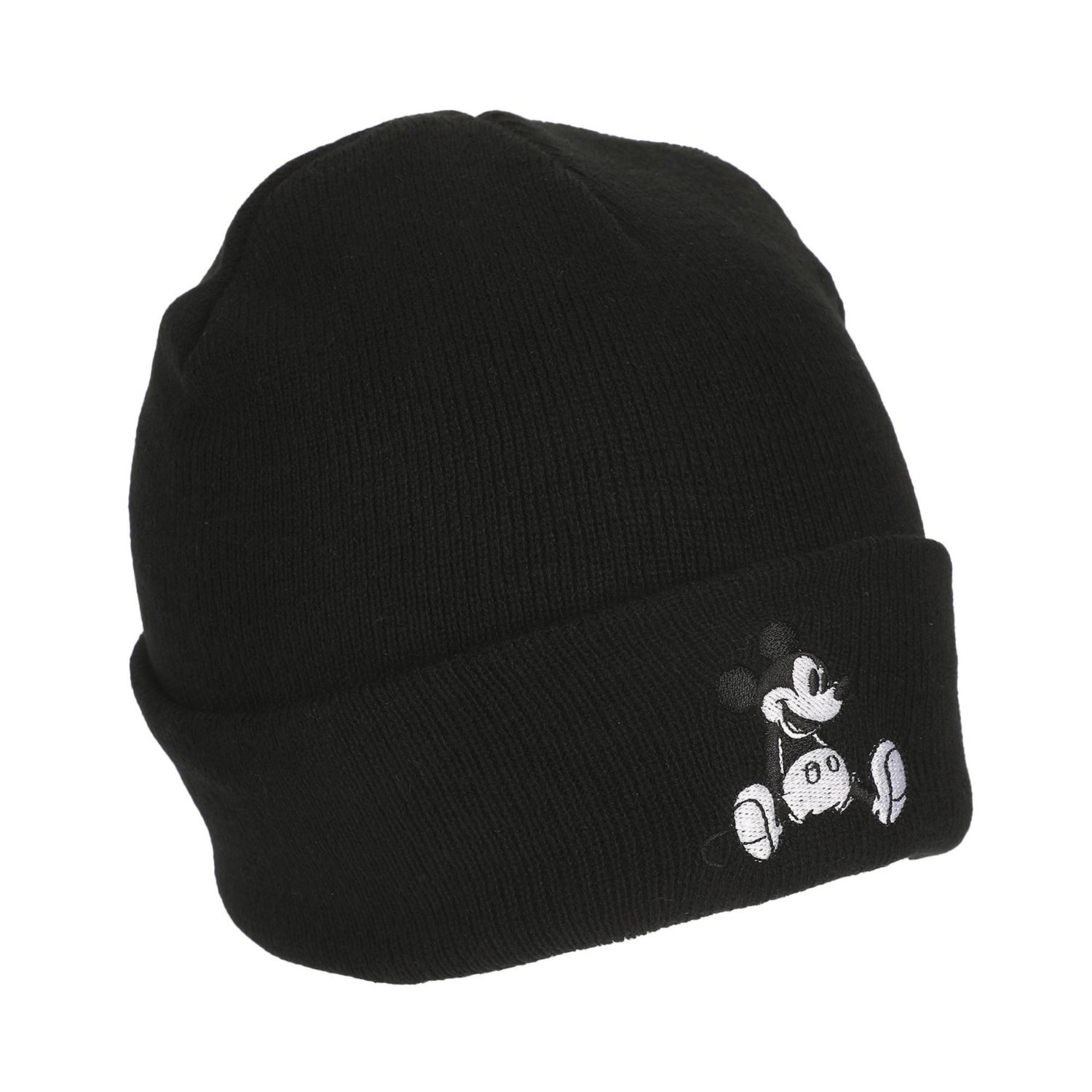Men's Mickey Mouse Embroidery Acrylic Knit Standard Cuff Beanie
