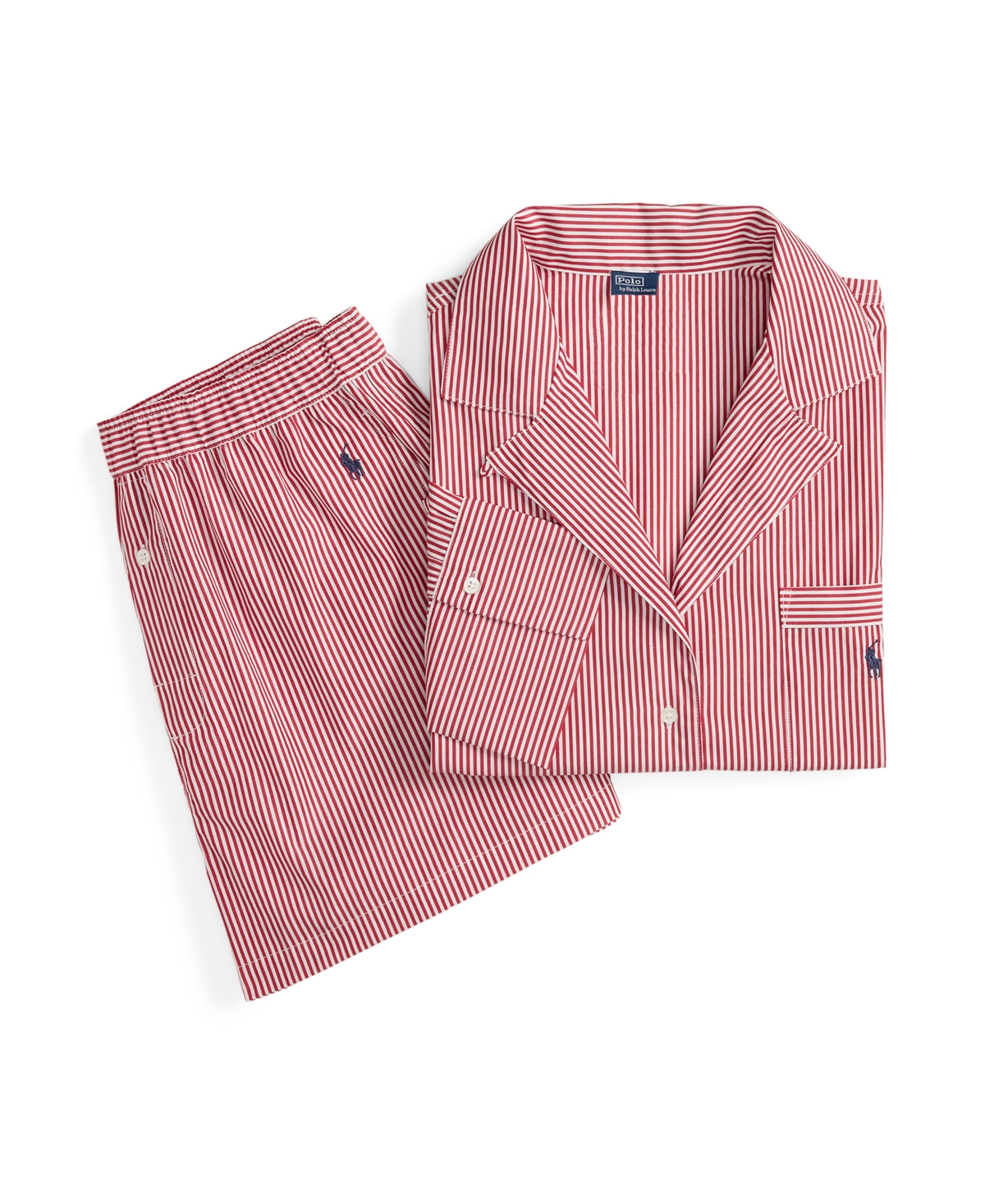 Polo Ralph Lauren Women's 2-piece Cropped Shirt And Boxer Shorts Pajama Set In Pink