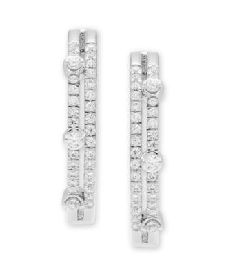 Diamond Hoop Earrings (1/2 ct. t.w.) in 10k White Gold
