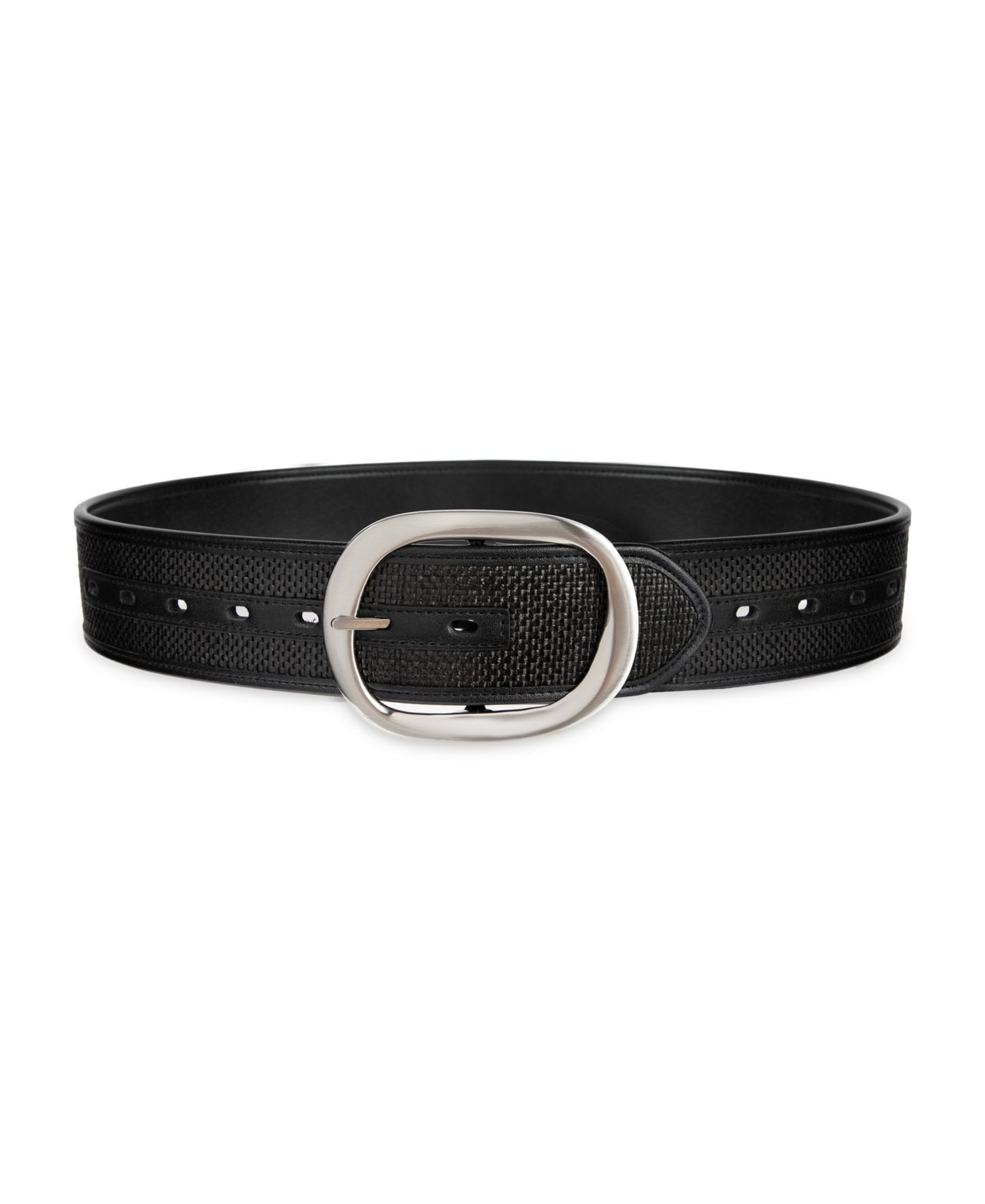 Women's Two-in-One Reversible Oversized Statement Buckle Belt