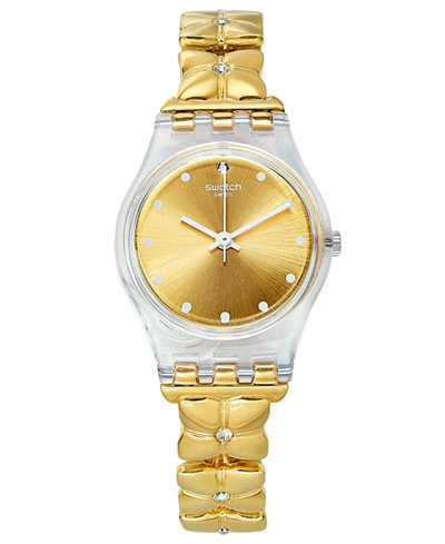 Swatch Women's Swiss Golden Keeper Gold-Tone Bracelet Watch 25mm LK358G