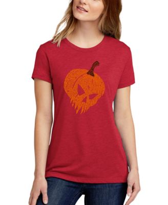 Women's Evil Pumpkin Word Art Short-Sleeve T-Shirt