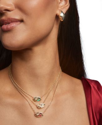 Imitation Pearl & Crystal Elisa Bow Short Pendant Necklace