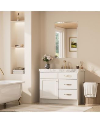 Inch Beveled Bathroom Vanity Mirror Shatterproof Frameless Wall Mirrored Over Sink Horizontal/Vertical