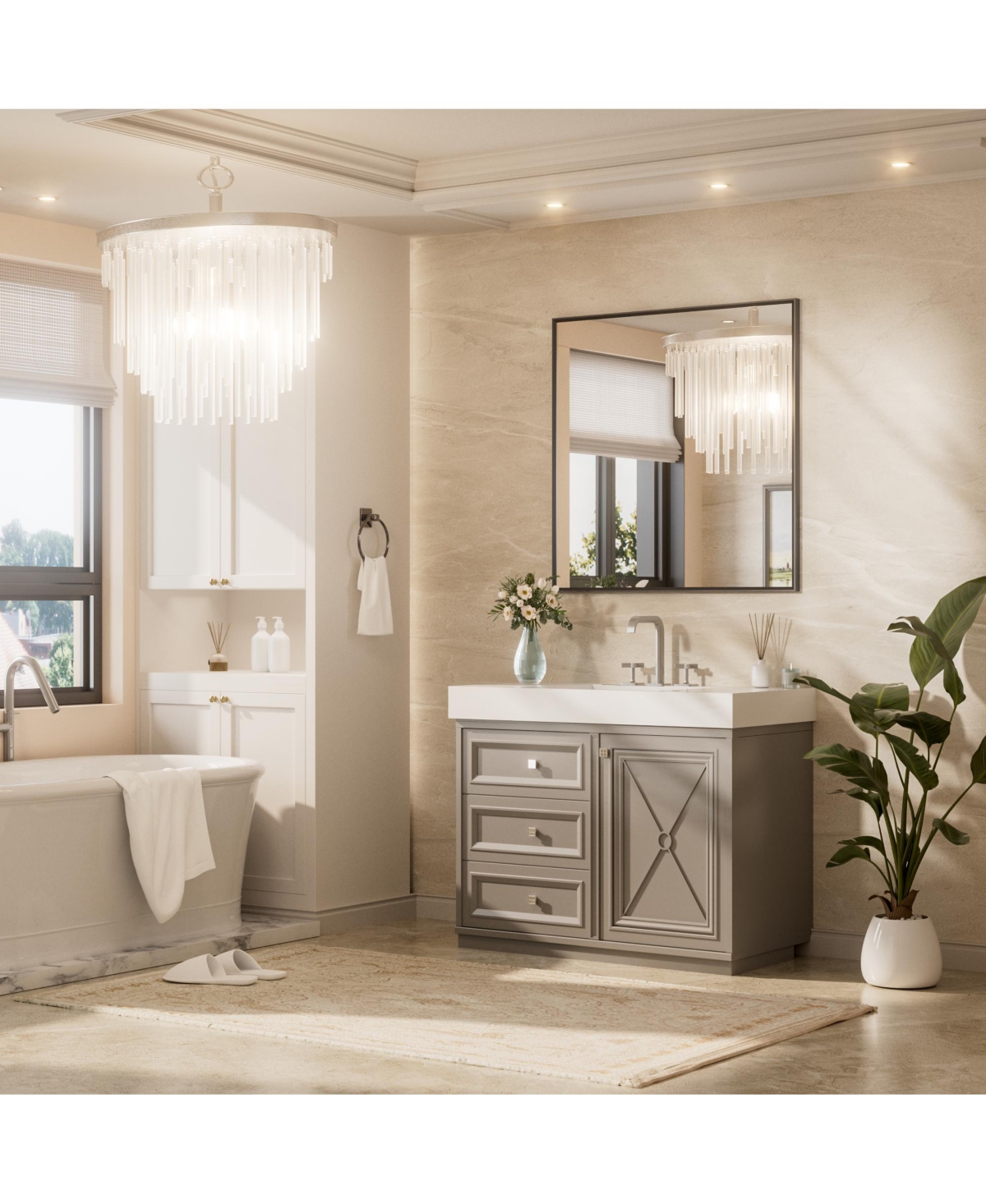 Keonjinn Inch Brushed Black Bathroom Vanity Mirror Metal Framed Over Sink Wall Mirror Horizontal/Vertical