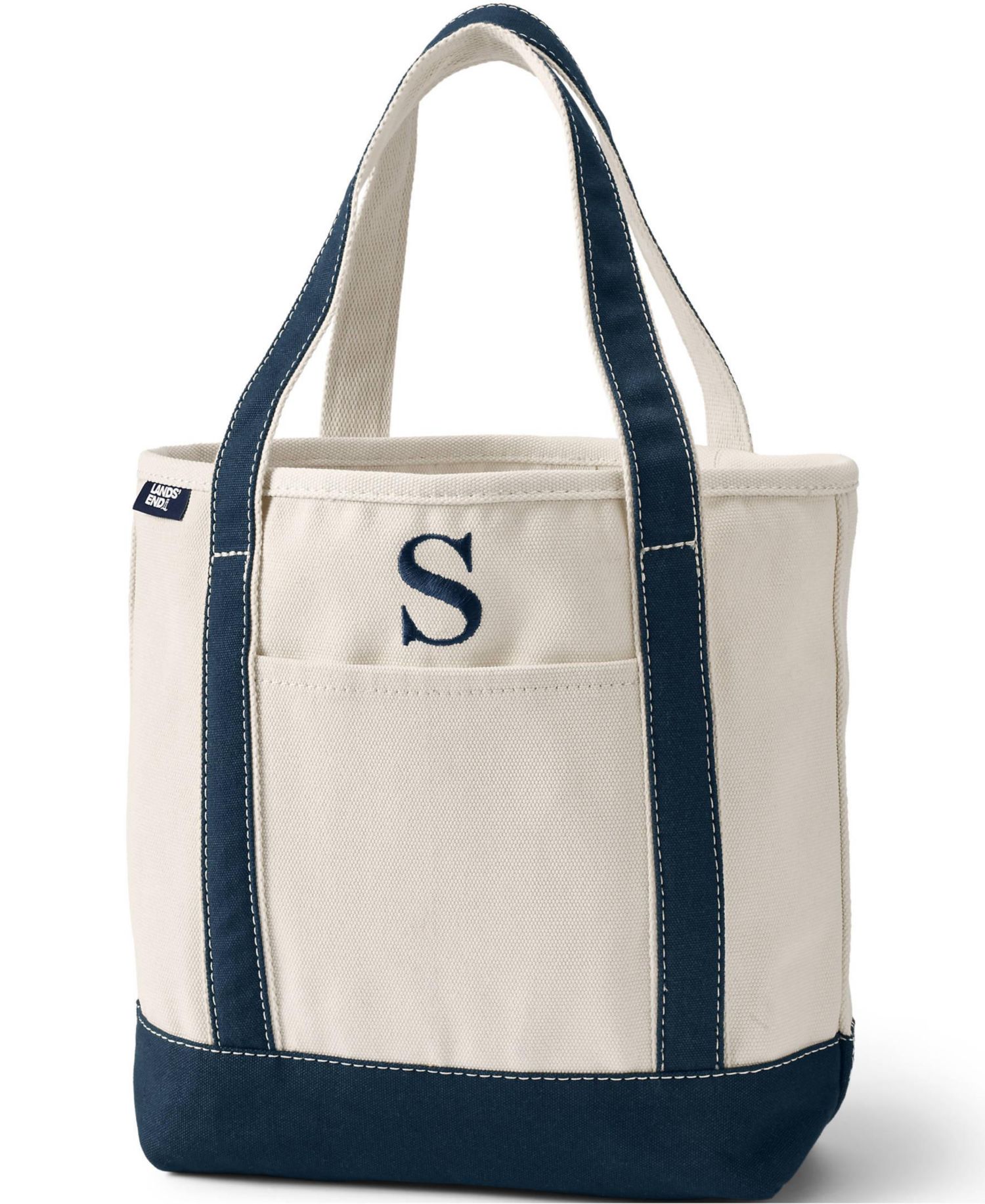 Pre-Monogrammed Letter Canvas Tote Bag