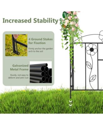 2 in 1 Garden Arbor with Door and Latch for Outdoor Lawn-Black