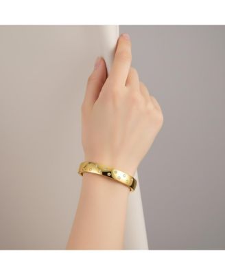 14k Gold Plated with Cubic Zirconia Starry Sky Bangle Bracelet