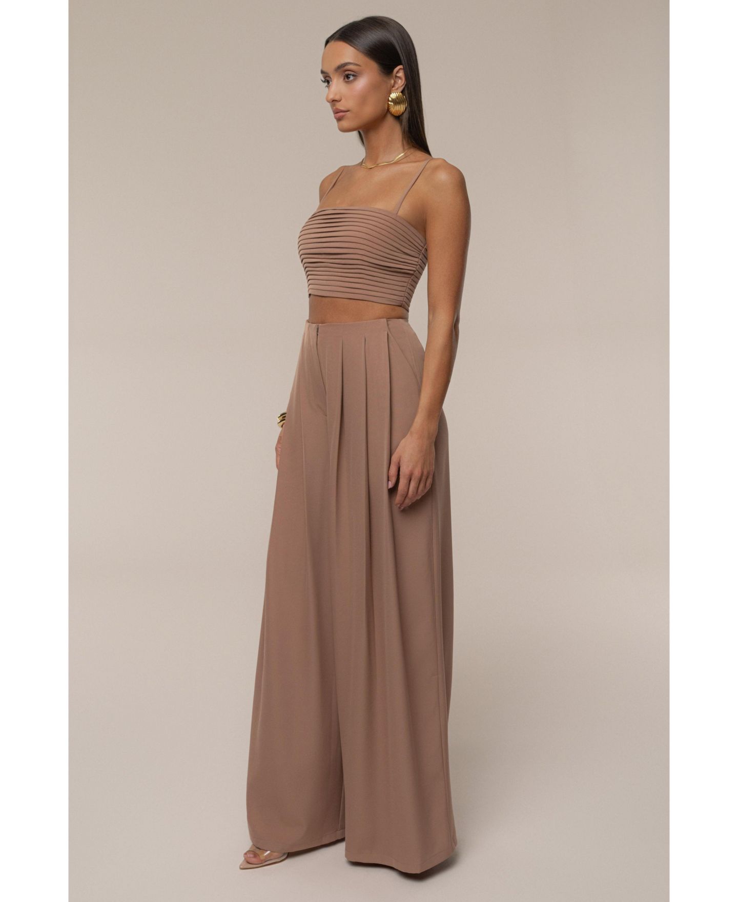 Женский комплект JLUXLABEL Serenade Pant Set, цвет: Бежевый — фото 5