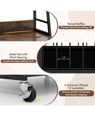 Industrial Dog Kennel Dog Crate Furniture with Storage Shelves-Rustic Brown