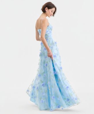 Juniors' 3D Floral Embellished Gown, Created for Macy's