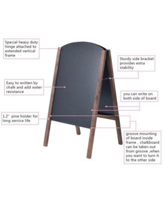 31.5 Inch Wood A-Frame Sidewalk Signage Chalkboard