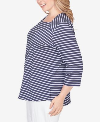 Plus Size Classic Marine Stripe Knit Top