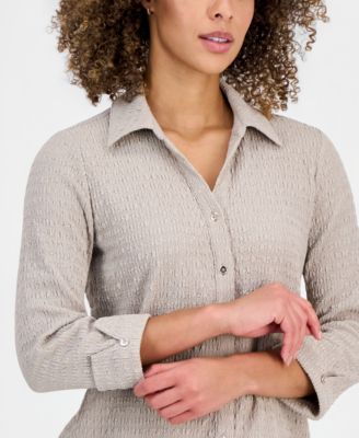 Women's, 3/4 Sleeve Button-Front Shirt, Regular & Petite