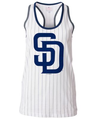 5th & Ocean Women's San Diego Padres Pinstripe Glitter Tank Top