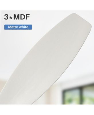 52-inch Modern White 3-Blade Flush Mount with Light and Remote Control