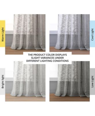 Faux Linen Sheer Curtain Pair (2 Panels)