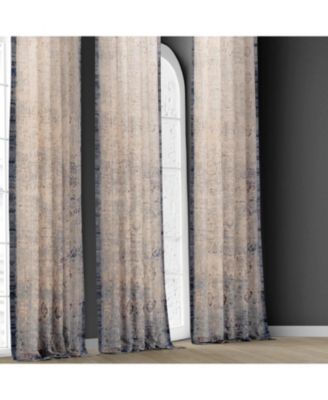 Beach Abstract Textured Printed Cotton Curtain