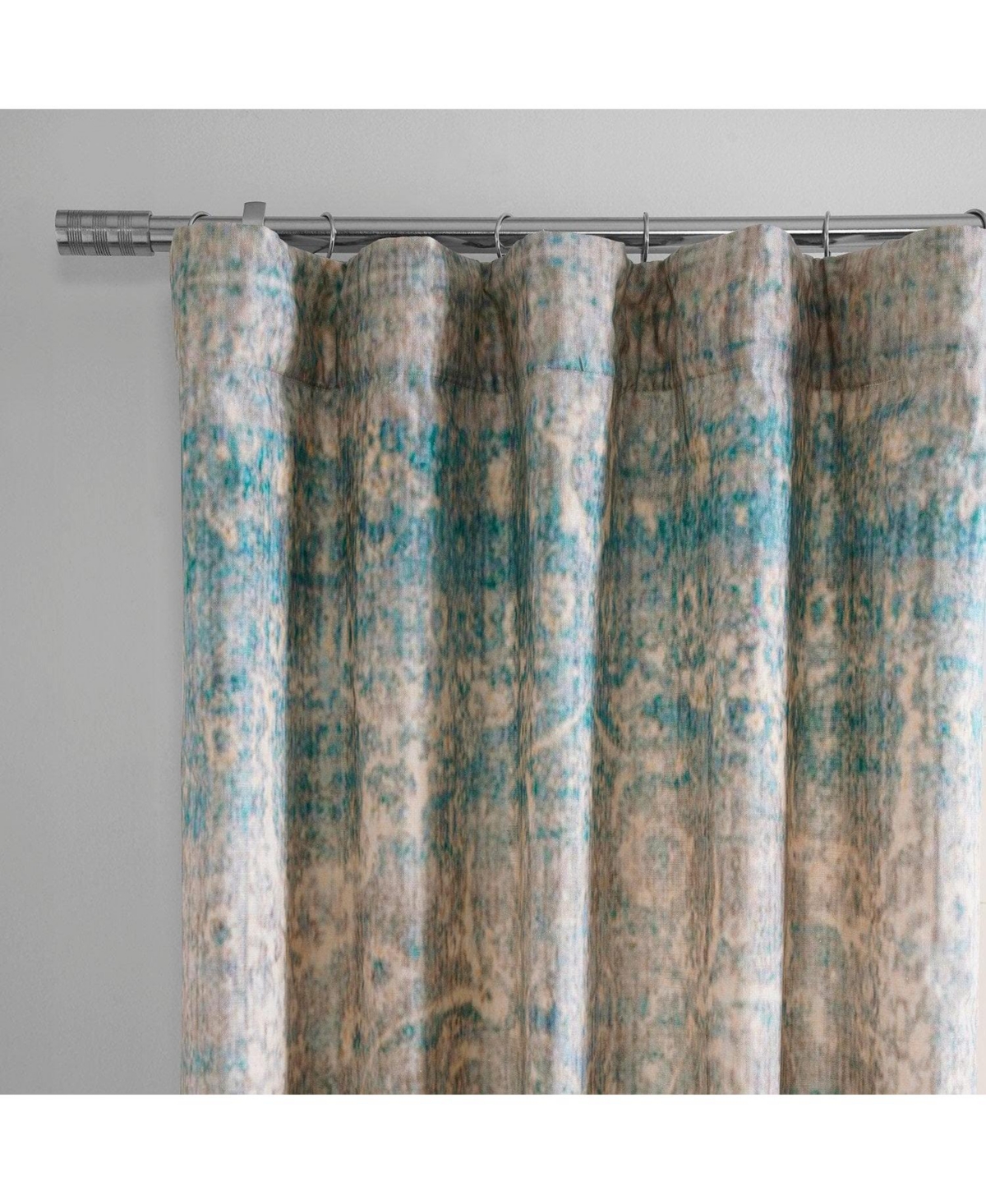 Half Price Drapes River Abstract Textured Printed Cotton Curtain