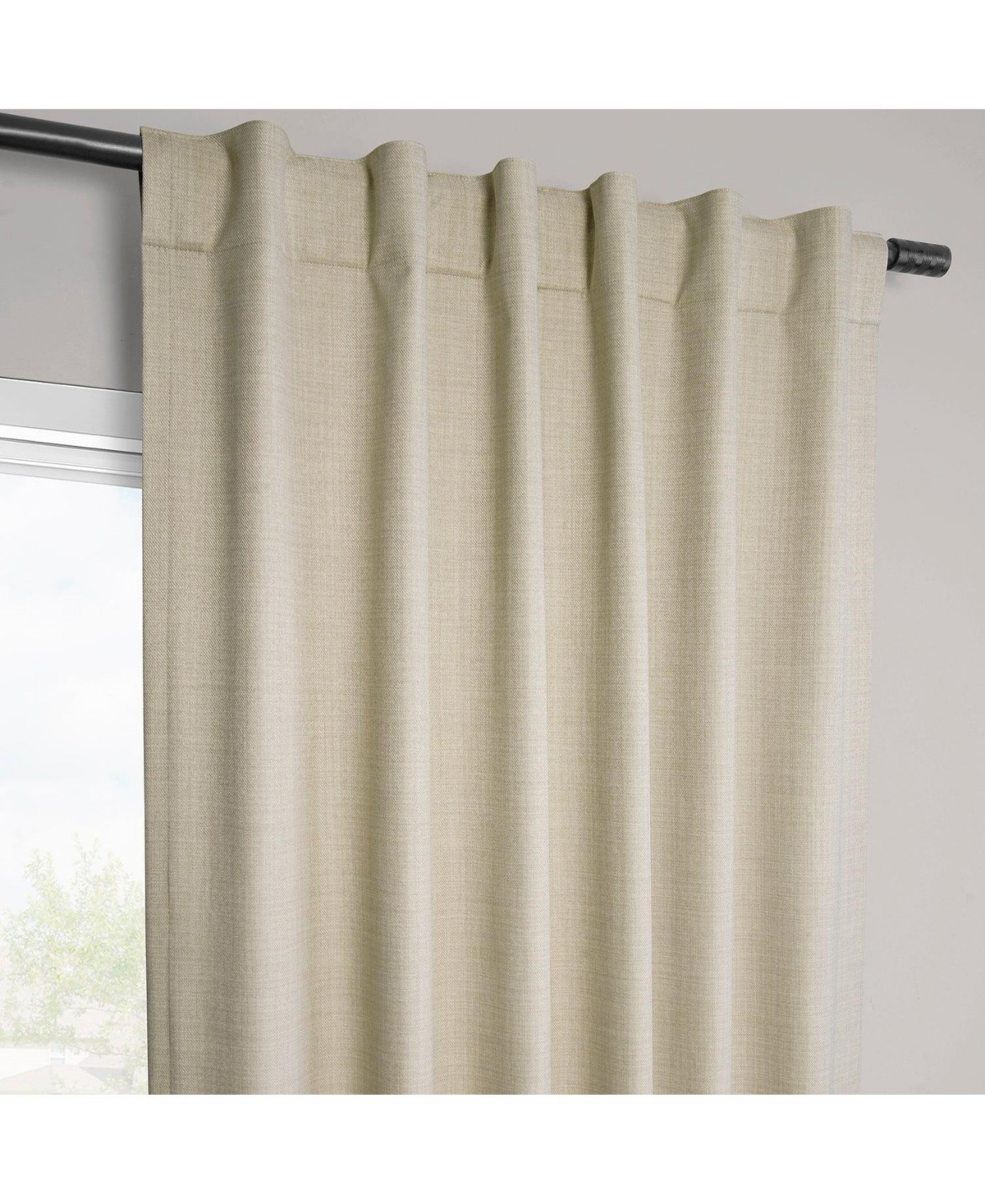 Half Price Drapes Vienna Basic Linen Blackout Curtain Pair (2 Panels