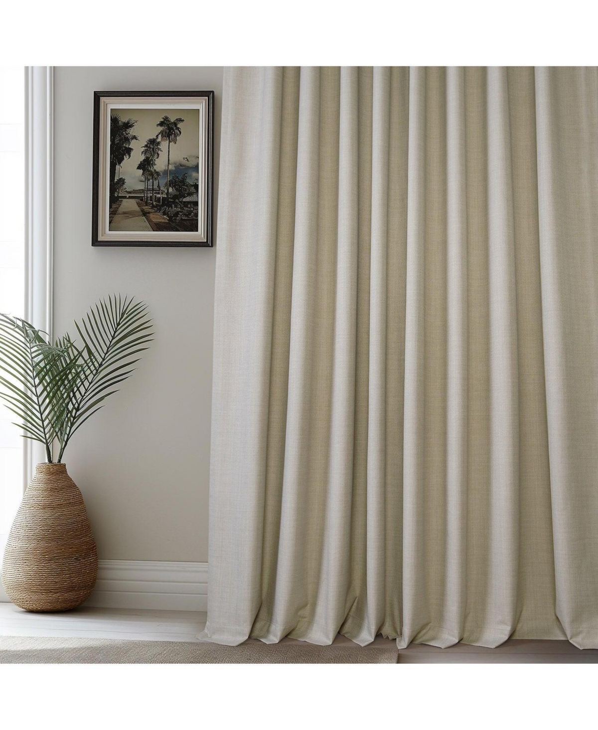 Half Price Drapes Vienna Basic Linen Blackout Curtain Pair (2 Panels